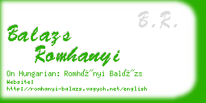 balazs romhanyi business card